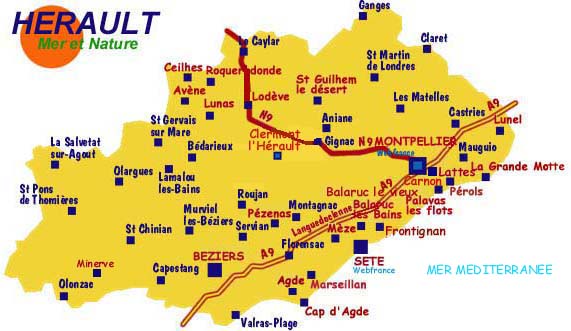 Carte de l'Hérault