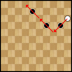 «&nbsp;Rafle&nbsp;» des pions noirs par le pion blanc