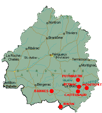 Carte de la Dordogne