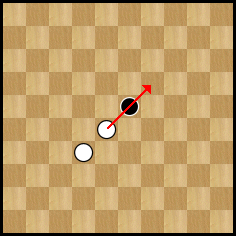 Capture du pion noir par le pion blanc