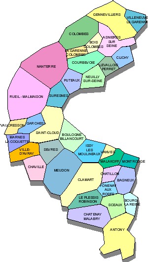 Carte des Hauts-de-Seine