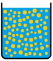 Il est aussi possible d'obtenir des gouttelettes d'eau dans l'huile en rajoutant trop d'huile d'un coup, mais ce mélange n'est pas aussi volumineux que son pendant&nbsp;: la mayonnaise «&nbsp;tombe&nbsp;». 