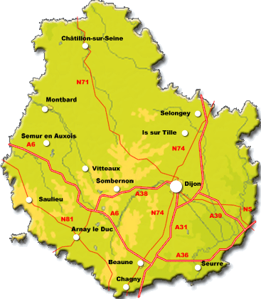 Carte de la Côte-d'Or