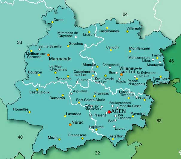 Carte du Lot-et-Garonne