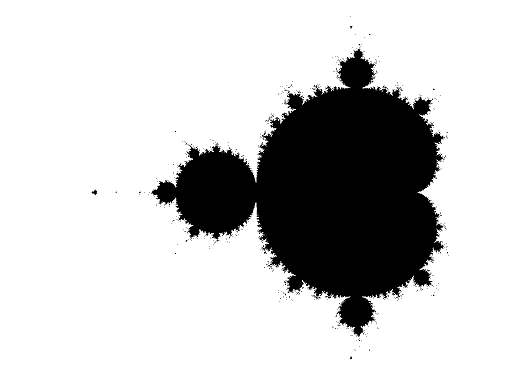 L'ensemble est ici en noir. On remarque déjà que le motif global (qui est un cardioïde) se répète à sa surface même. 