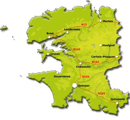 Carte du Finistère