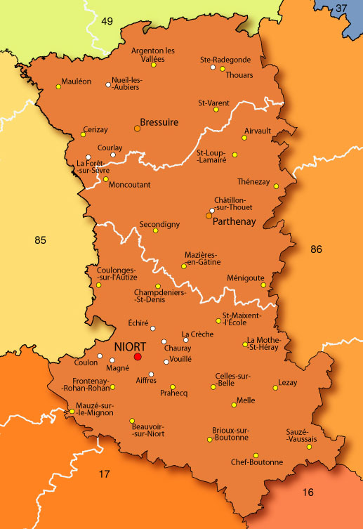 Carte du Deux-Sèvres Carte du Deux-Sèvres