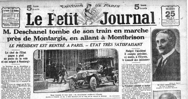 Paul Deschanel tombe du train &ndash; Une du Petit Journal