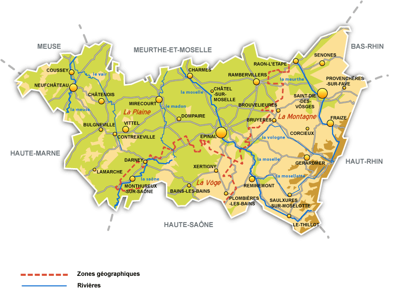 Carte des Vosges