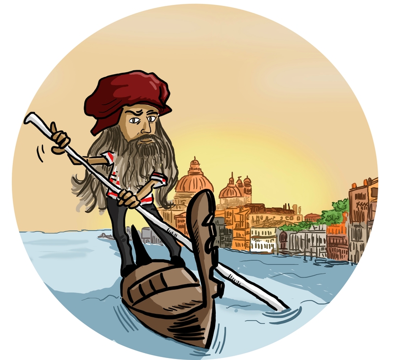 Léonard de Vinci est à Venise. 