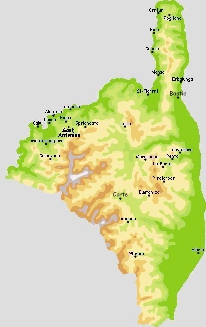 Carte de la Haute-Corse