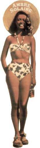 Suzy Bastide, la pin-up des publicités pour Ambre Solaire. 