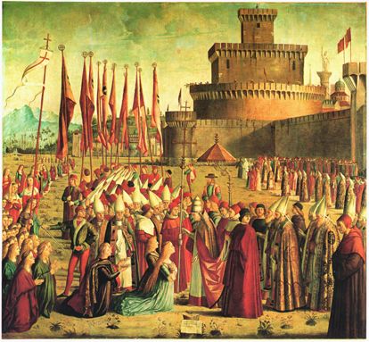 La rencontre avec le Pape &ndash; légende de Sainte Ursule &ndash; Vittore Carpaccio 1493