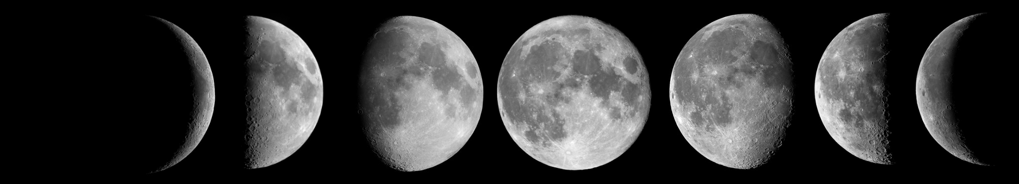 Les différentes phases de la lune, vue de l'hémisphère nord. Mais n'anticipons pas trop&hellip; 