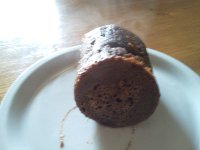 Le résultat&nbsp;: une superbe buche chocolatée cuite au micro-ondes