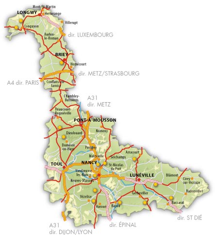 Carte de Meurthe-et-Moselle