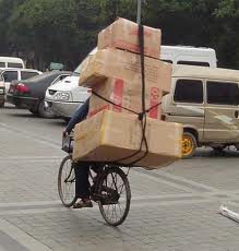 Un vélo de livraison très chargé&nbsp;! 