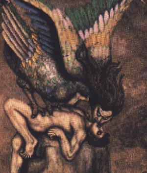 Une stryge&nbsp;: créature mythologique mi-femme, mi-oiseau